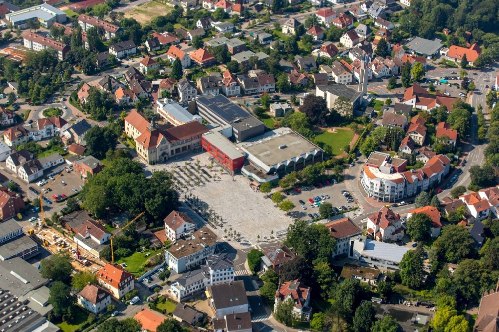 Luftaufnahme Bünde - Schulgebäude des Gymnasium am Markt in Bünde im Bundesland Nordrhein-Westfalen