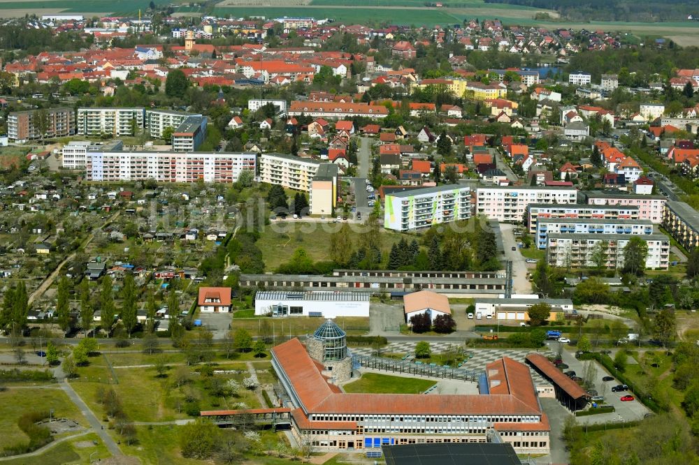 Luftaufnahme Templin - Schulgebäude des Gymnasium Templin an der Feldstraße in Templin im Bundesland Brandenburg, Deutschland