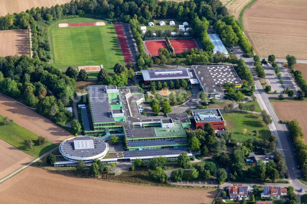 Luftbild Rommelsbach - Schulgebäude der HAP Grieshaber Gymnasium im BZN und Wittumhalle in Rommelsbach im Bundesland Baden-Württemberg, Deutschland