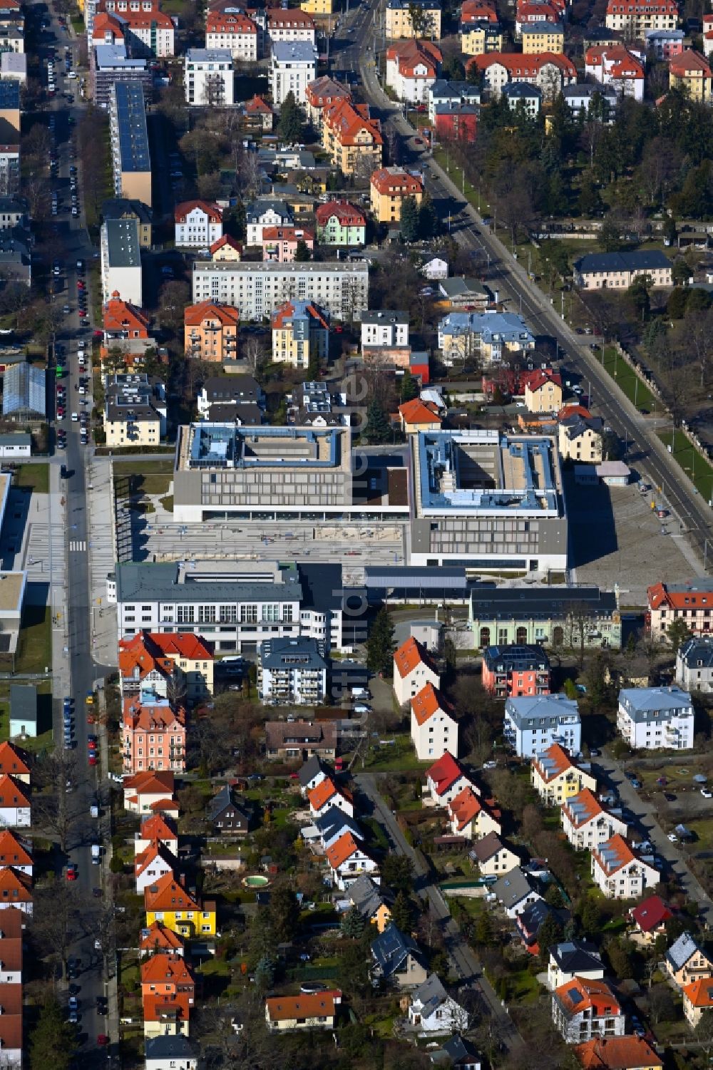 Luftaufnahme Dresden - Schulgebäude Schulcampus Tolkewitz in Dresden im Bundesland Sachsen, Deutschland