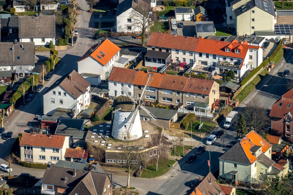 Luftbild Bönen - Schulgebäude der Volkshochschule Kamen-Bönen an der Bahnhofstraße in Bönen im Bundesland Nordrhein-Westfalen, Deutschland