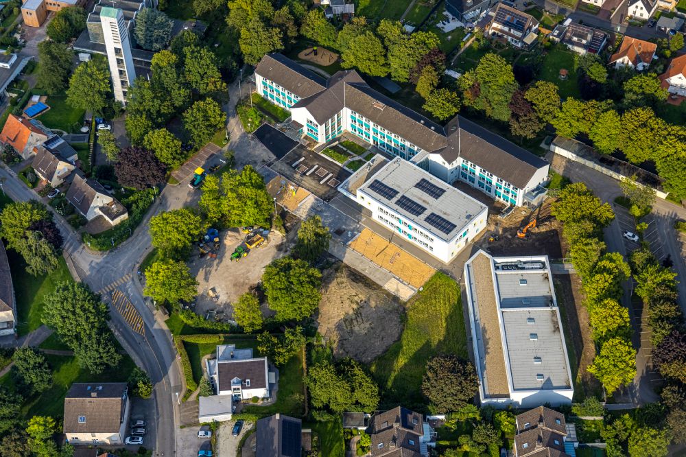 Werl von oben - Schulgebäude Walburgisschule in Werl im Bundesland Nordrhein-Westfalen, Deutschland