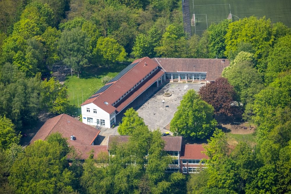 Luftbild Heiligenhaus - Schulgelände mit Sportplatz Städtische Katholische Grundschule St. Suitbertus Am Sportfeld in Heiligenhaus im Bundesland Nordrhein-Westfalen, Deutschland