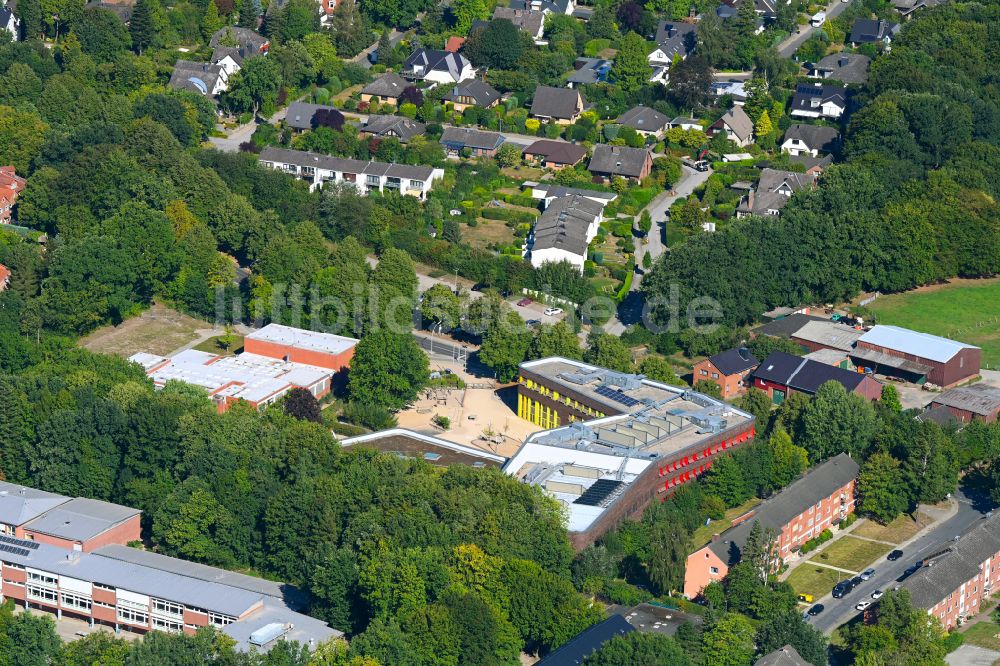 Luftaufnahme Wentorf bei Hamburg - Schulhof der Grundschule Wentorf in Wentorf bei Hamburg im Bundesland Schleswig-Holstein, Deutschland