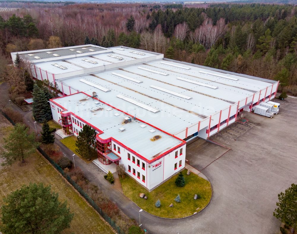 Luftaufnahme Eberswalde - Schultaschen- Hersteller McNeill Thorka GmbH in Eberswalde im Bundesland Brandenburg, Deutschland