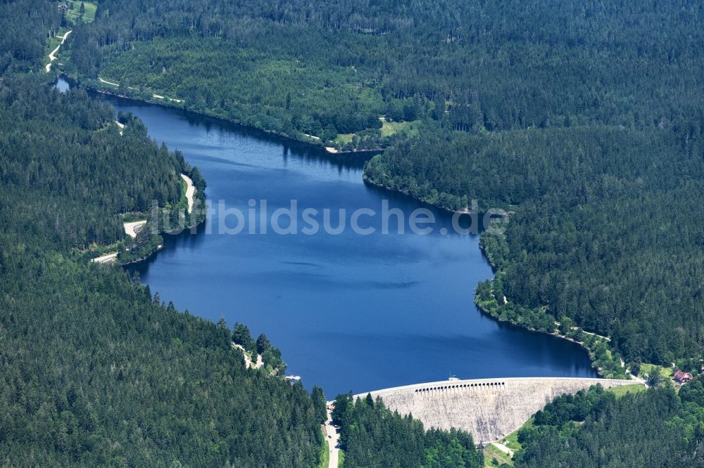 Forbach aus der Vogelperspektive: Schwarzenbach Talsperre - Staudamm und Stausee in Forbach im Bundesland Baden-Württemberg, Deutschland