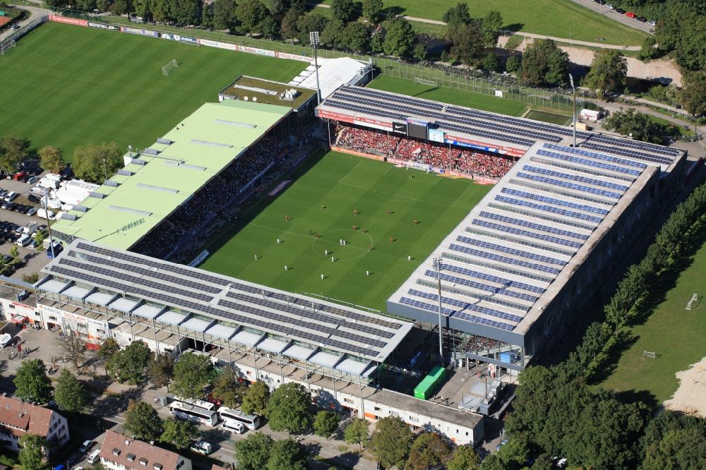 Luftaufnahme Freiburg im Breisgau - Schwarzwaldstadion in Freiburg im Breisgau im Bundesland Baden-Württemberg