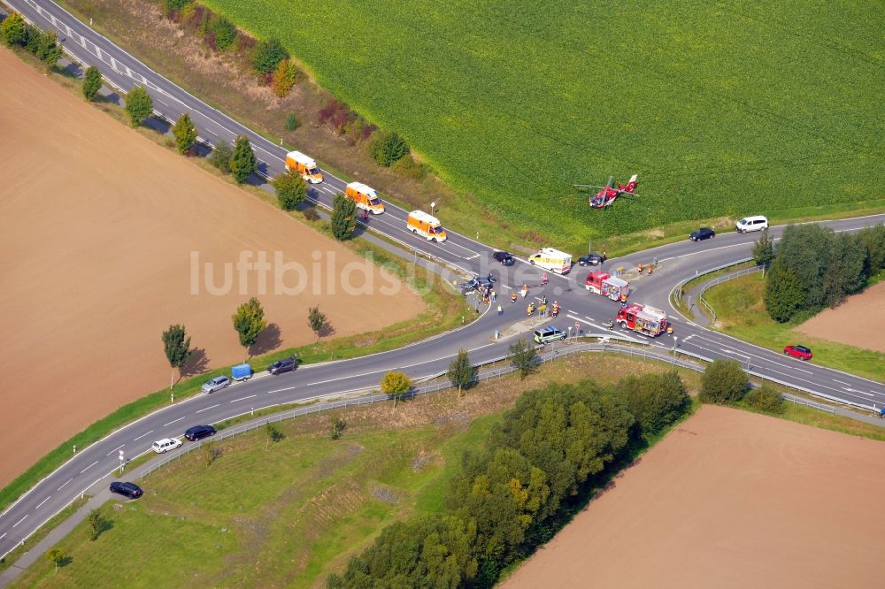 Luftbild Gleichen - Schwerer Verkehrsunfall in Gleichen im Bundesland Niedersachsen, Deutschland