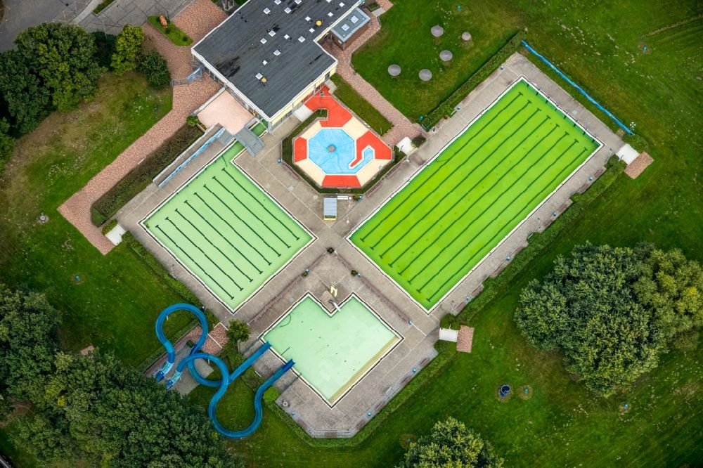 Luftbild Hamm - Schwimmbecken des Freibades Freibad Süd im Ortsteil Westtünnen in Hamm im Bundesland Nordrhein-Westfalen, Deutschland