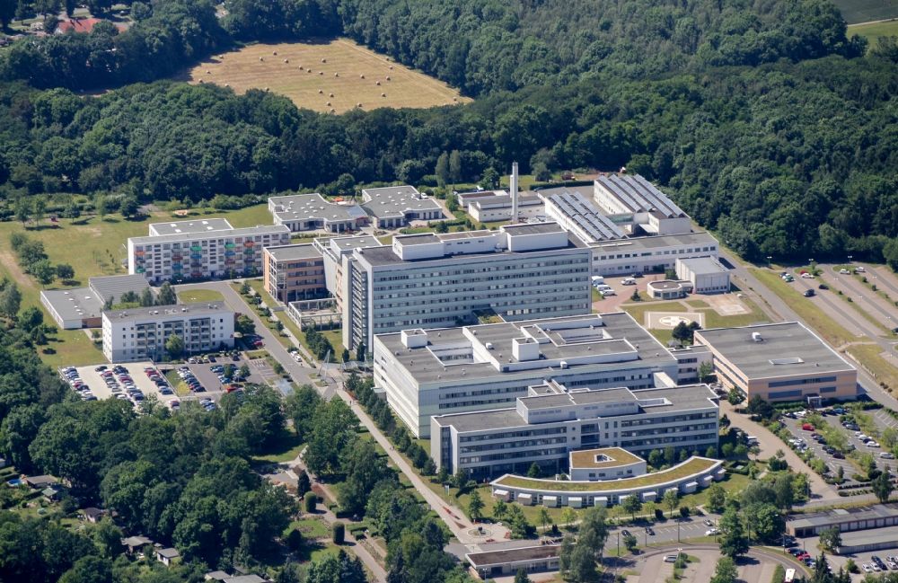 Nordhausen aus der Vogelperspektive: Südharz Klinikum in Nordhausen im Bundesland Thüringen