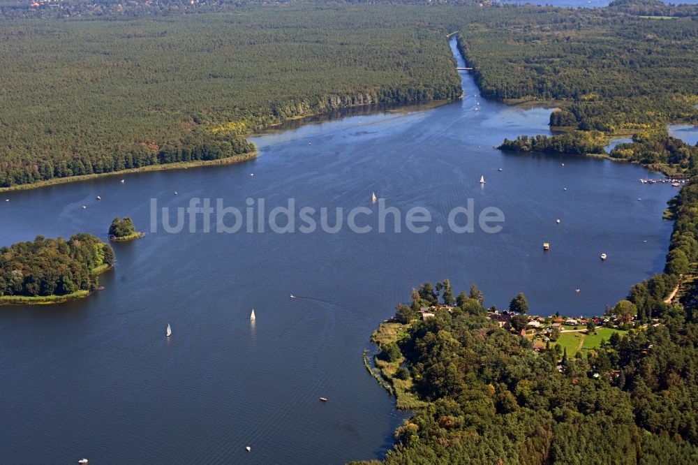 Schmöckwitz von oben - Seddinsee in Schmöckwitz im Bundesland Brandenburg, Deutschland