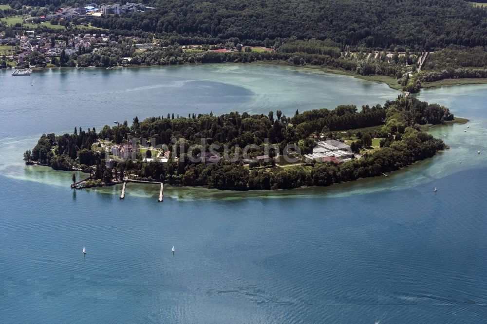 Luftaufnahme Mainau - See-Insel Mainau im Bodensee in Konstanz im Bundesland Baden-Württemberg