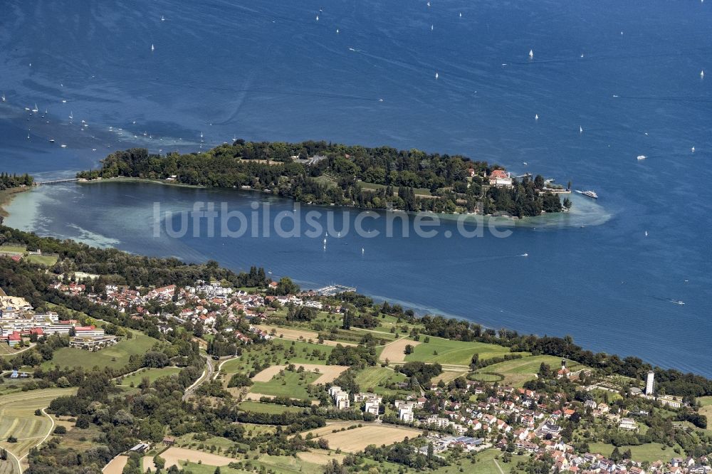 Luftaufnahme Mainau - See-Insel Mainau im Bodensee in Konstanz im Bundesland Baden-Württemberg