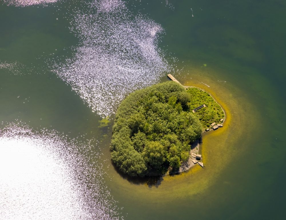 Luftbild Dortmund - See- Insel auf dem Phoenix See im Ortsteil Hörde in Dortmund im Bundesland Nordrhein-Westfalen, Deutschland