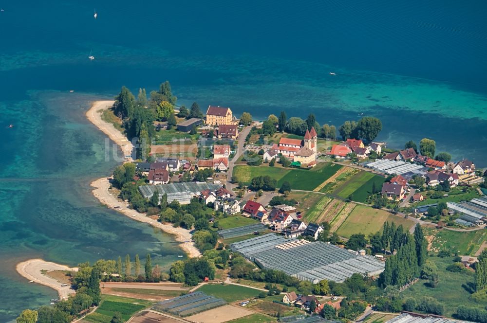 Luftaufnahme Reichenau - See- Insel in Reichenau im Bundesland Baden-Württemberg, Deutschland