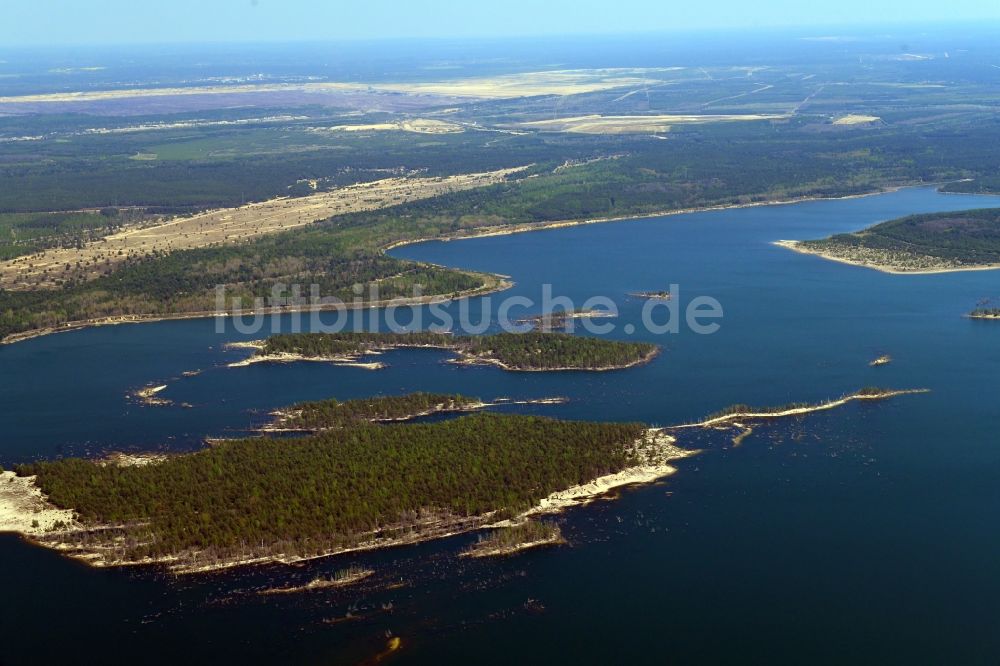 Luftbild Spreetal - See- Insel Speicherbecken Lohsa in Spreetal im Bundesland Sachsen, Deutschland