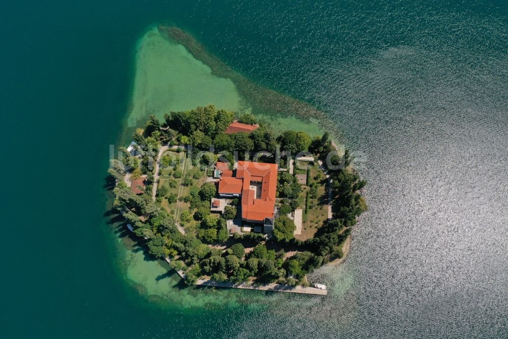 Luftbild Bristane - See- Insel Visovac in Bristane in Sibensko-kninska zupanija, Kroatien