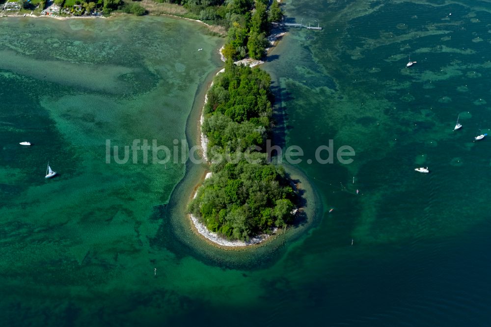 Luftaufnahme Immenstaad am Bodensee - See- Insel Vogelinsel in Immenstaad am Bodensee im Bundesland Baden-Württemberg, Deutschland