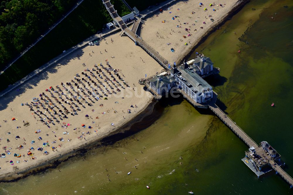 Luftbild Sellin - Seebrücke an der Ostsee- Küste in Sellin im Bundesland Mecklenburg-Vorpommern, Deutschland
