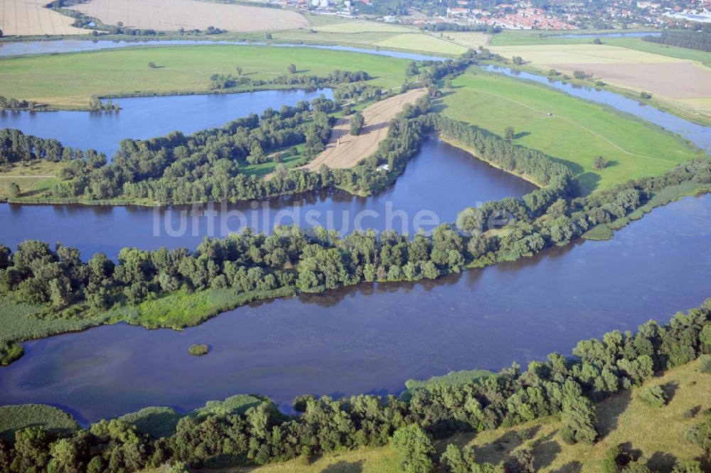 Luftbild Lostau - Seelandschaft im Schutzgebiet Zuwachs- Külzauer Forst bei Lostau in Sachsen- Anhalt