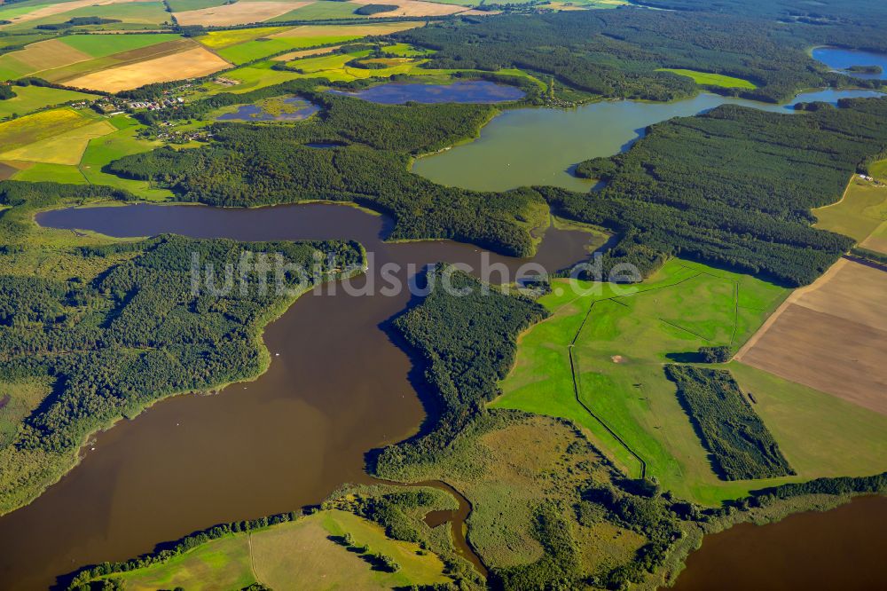 Luftbild Lärz - Seen- Kette und Uferbereiche des Sees Thüren in Lärz im Bundesland Mecklenburg-Vorpommern, Deutschland