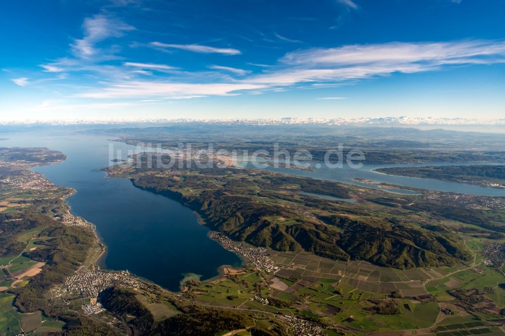 Luftbild Steckborn - Seen- Kette und Uferbereiche des Sees Untersee am Bodensee in Steckborn im Kanton Thurgau, Schweiz