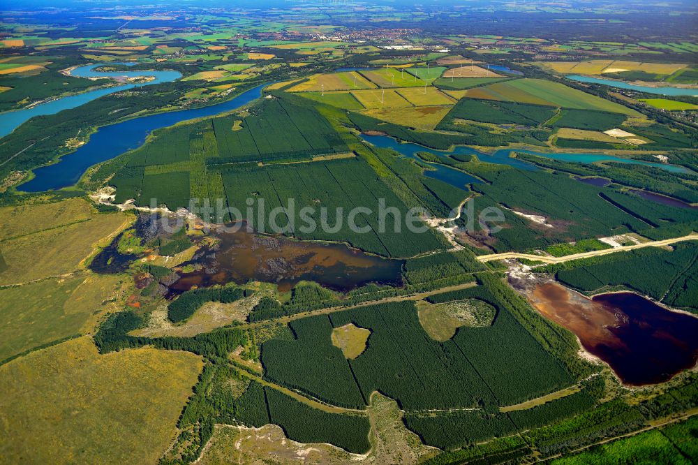 Zinnitz aus der Vogelperspektive: Seeser Bergbau- Folgelandschaft in Zinnitz im Bundesland Brandenburg, Deutschland