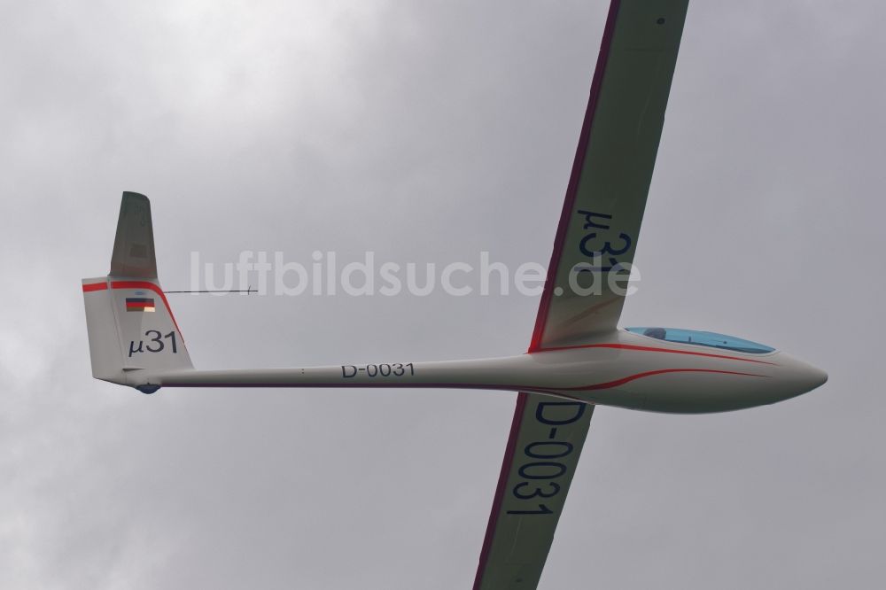 Königsdorf von oben - Segelflugzeug Mü 31 bei Erstflug und Flugerprobung nahe Königsdorf im Bundesland Bayern