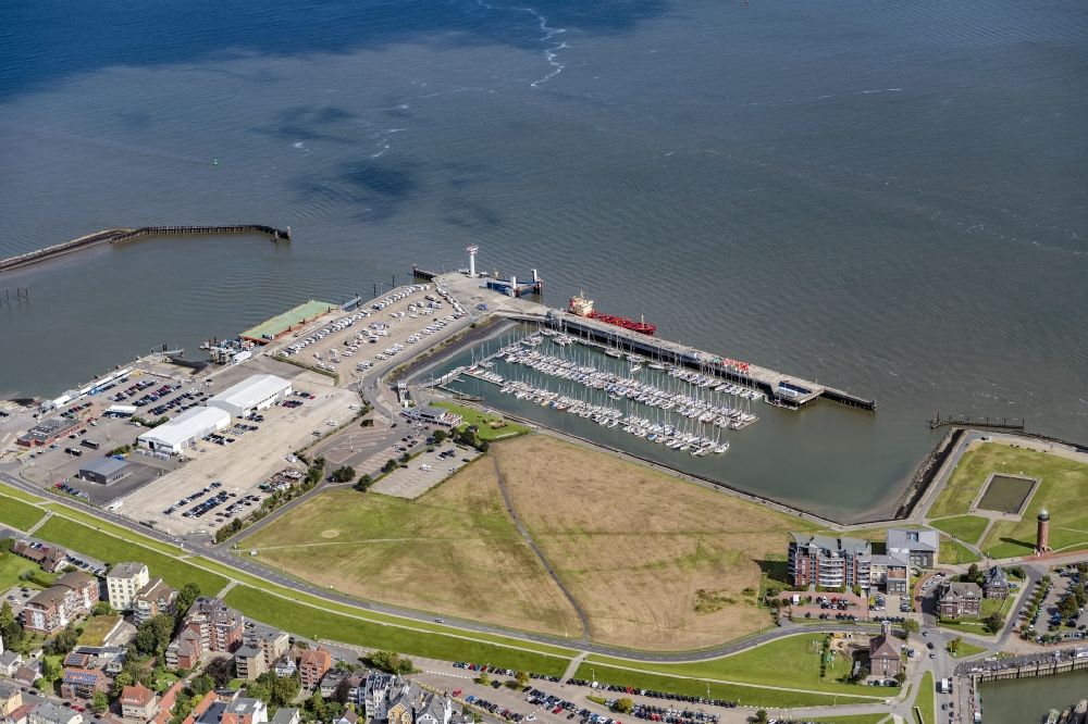 Luftbild Cuxhaven - Segelhafen Segler-Vereinigung Cuxhaven e. V. im Hafen in Cuxhaven im Bundesland Niedersachsen, Deutschland