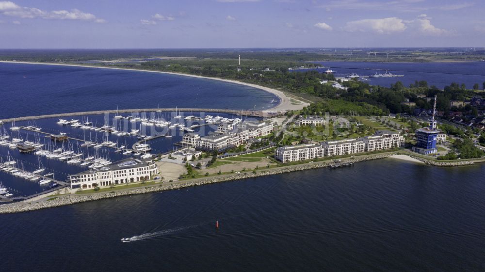 Rostock aus der Vogelperspektive: Segelhafen Yachthafenresidenz Hohe Düne in Warnemünde im Bundesland Mecklenburg-Vorpommern, Deutschland