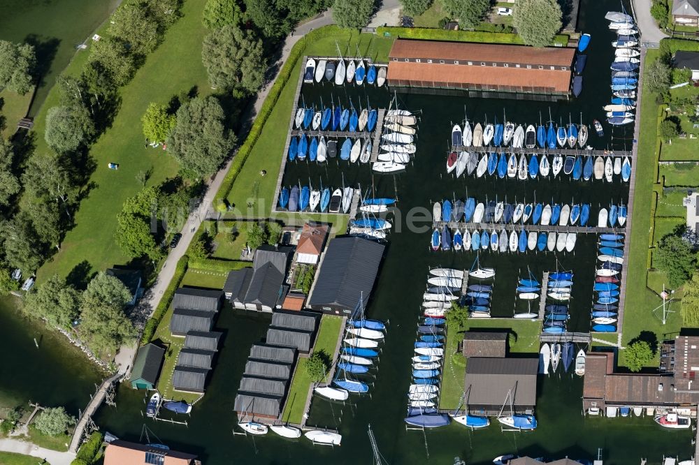 Luftbild Starnberg - Segelschiffe im Segel-Club Würmsee Starnberg eV im Hafen in Starnberg im Bundesland Bayern, Deutschland