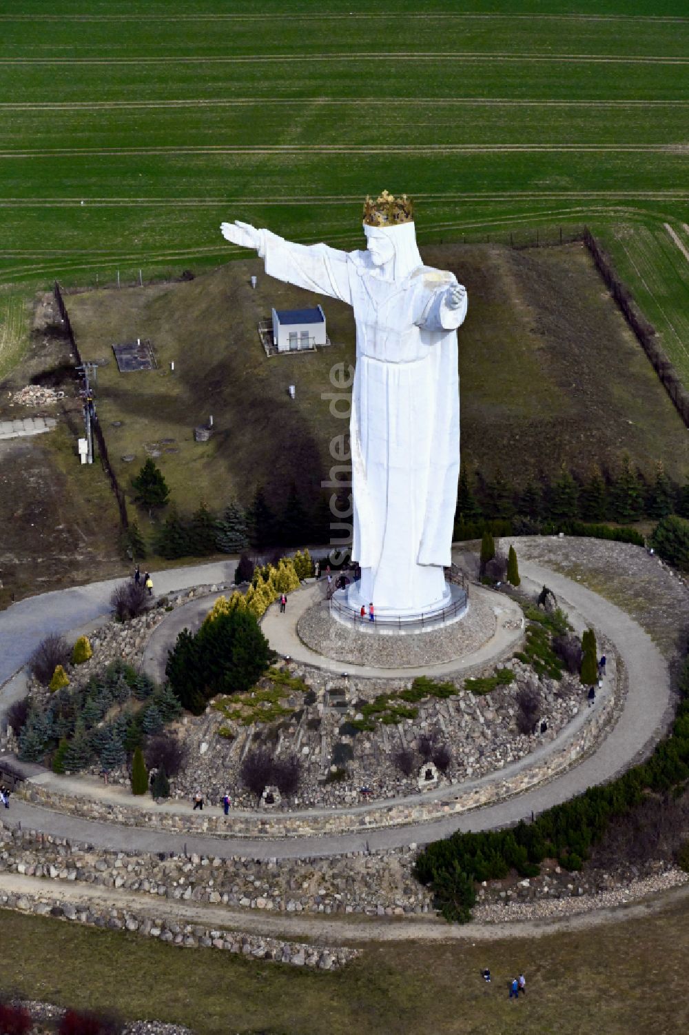 Luftaufnahme Swiebodzin - Schwiebus - Sehenswürdigkeit Christus König Statue in Swiebodzin - Schwiebus in Lubuskie Lebus, Polen