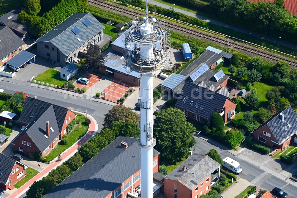 Luftbild Niebüll - Sendemast Telecom in Niebüll im Bundesland Schleswig-Holstein, Deutschland