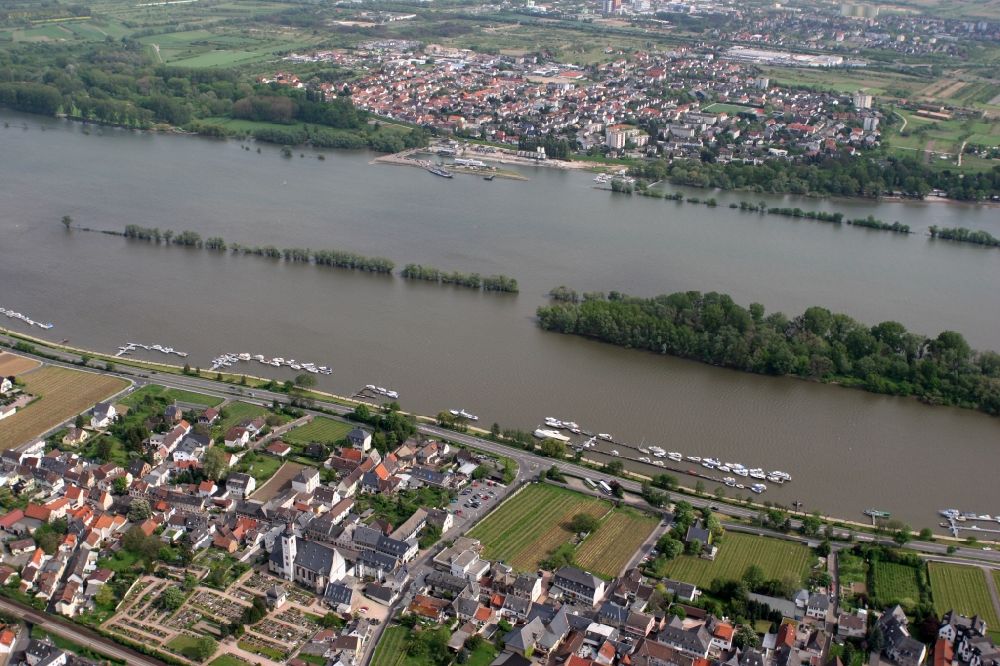 Luftbild Oestrich-Winkel - Siedlungen am Rheinufer in Oestrich-Winkel im Bundesland Hessen