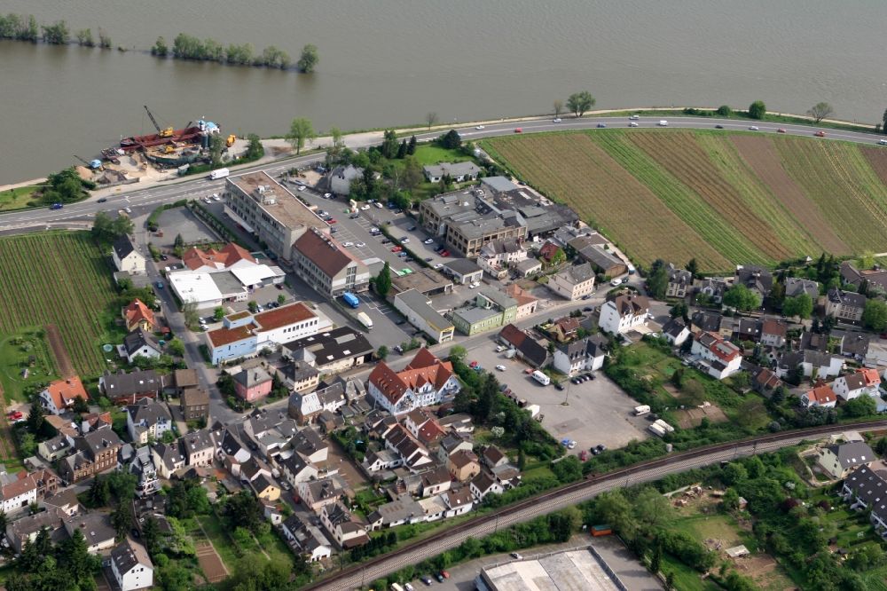 Luftaufnahme Oestrich-Winkel - Siedlungen am Rheinufer in Oestrich-Winkel im Bundesland Hessen
