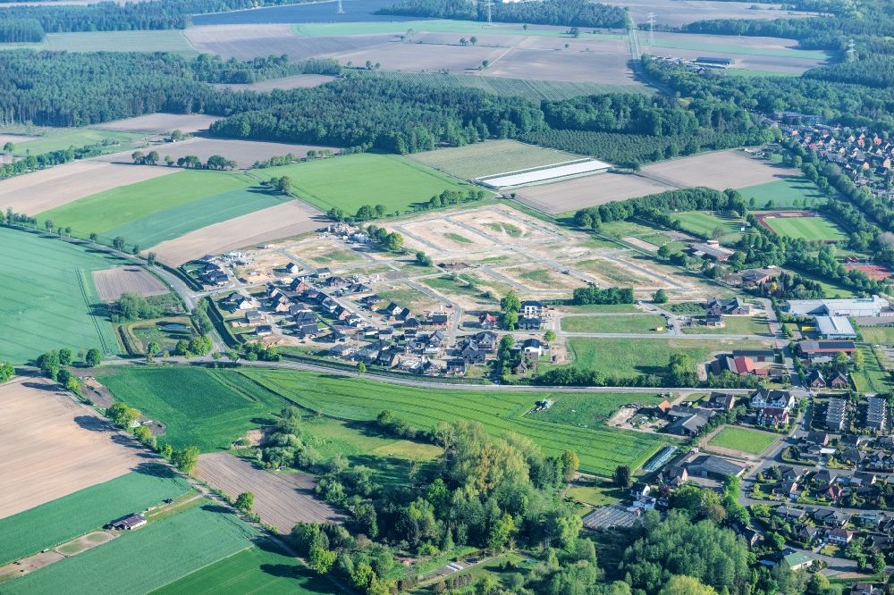 Horneburg von oben - Siedlungsgebiet in Horneburg im Bundesland Niedersachsen, Deutschland