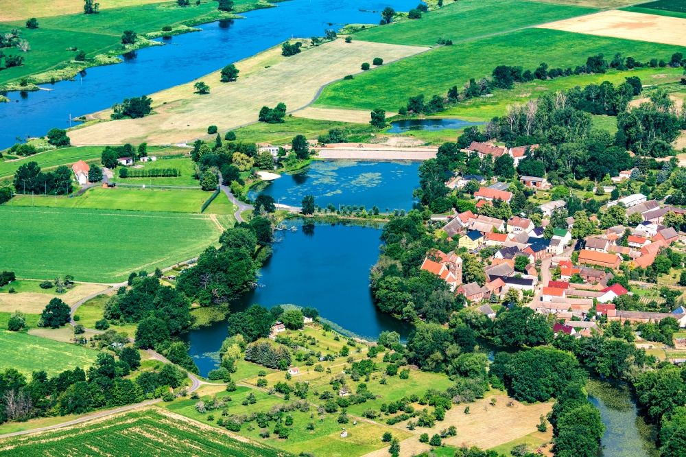 Luftbild Klöden - Siedlungsgebiet Klödener Riss in Klöden im Bundesland Sachsen-Anhalt, Deutschland