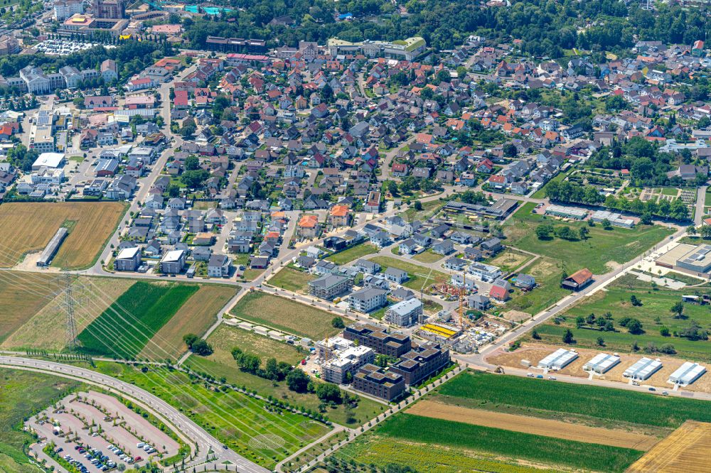 Luftaufnahme Rust - Siedlungsgebiet, Neubaugebiet im Osten von Rust im Bundesland Baden-Württemberg, Deutschland