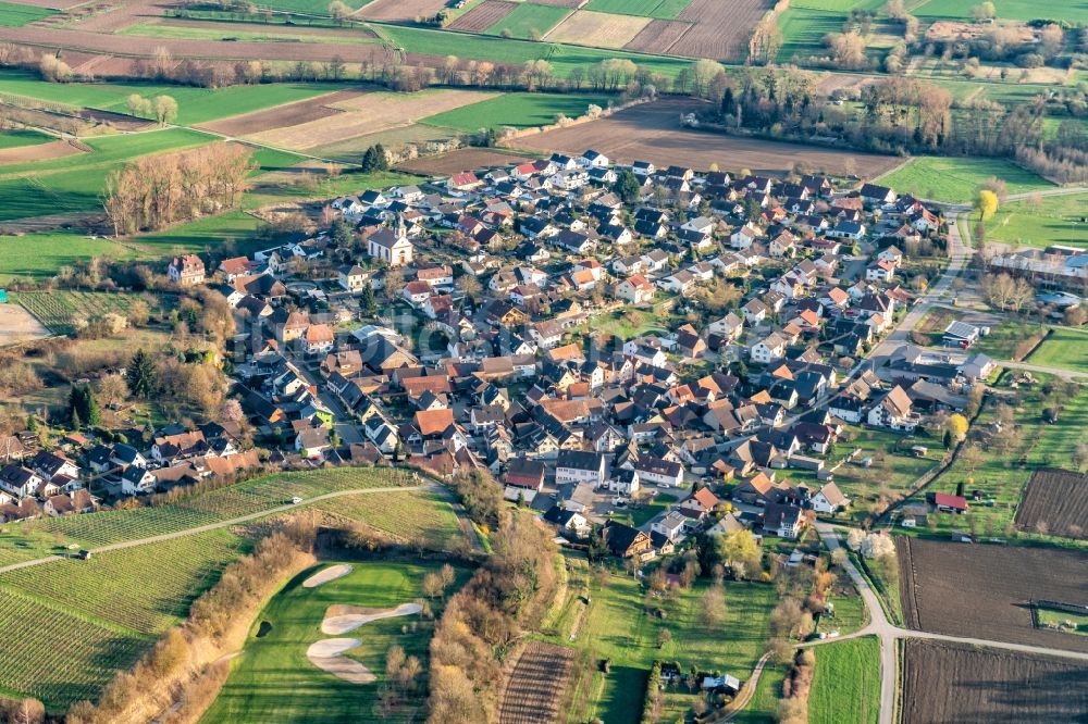 Luftaufnahme Tutschfelden - Siedlungsgebiet Ortsteil von Herbolzheim in Tutschfelden im Bundesland Baden-Württemberg, Deutschland