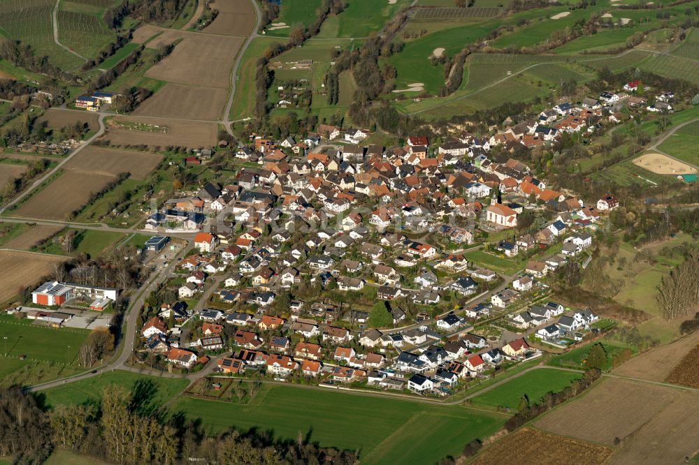 Luftaufnahme Tutschfelden - Siedlungsgebiet Ortsteil von Herbolzheim in Tutschfelden im Bundesland Baden-Württemberg, Deutschland