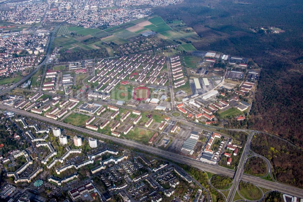 Luftbild Mannheim - Siedlungsgebiet im Ortsteil Käfertal in Mannheim im Bundesland Baden-Württemberg, Deutschland