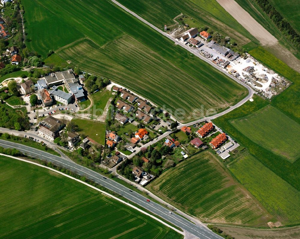Ansbach aus der Vogelperspektive: Siedlungsgebiet an der Rabenhofstraße in Ansbach im Bundesland Bayern, Deutschland