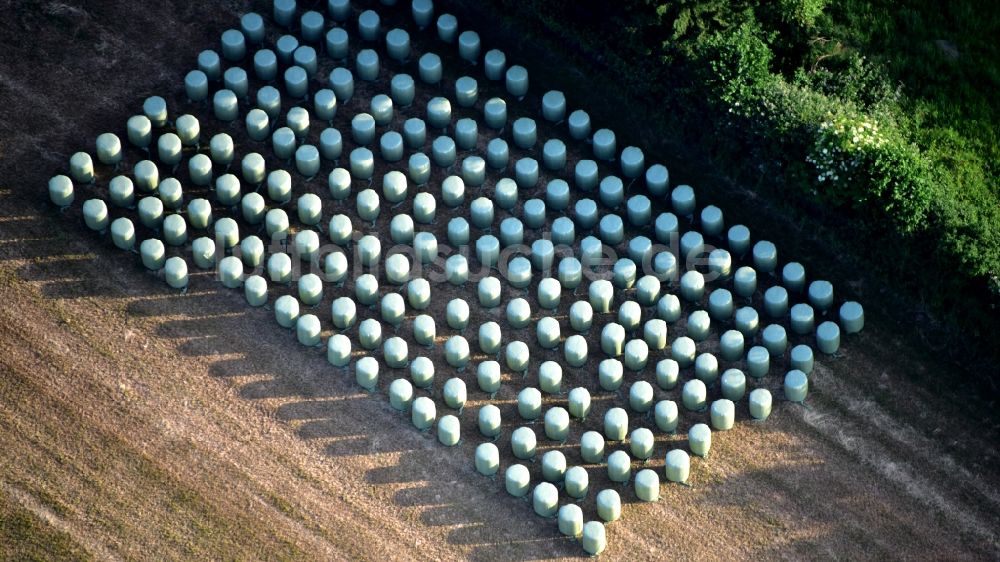 Luftaufnahme Königswinter - Silageballen im Bundesland Nordrhein-Westfalen, Deutschland