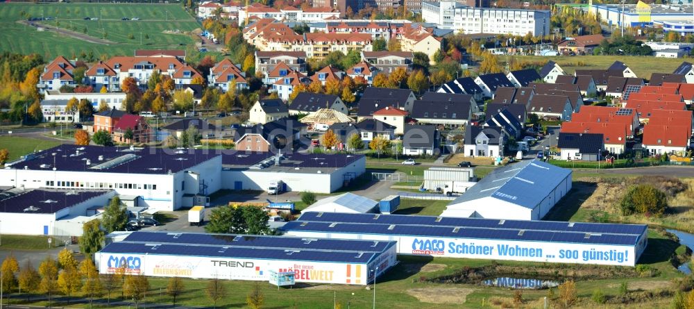 Luftbild Magdeburg - Sitz des Einrichtungsunternehmens MACO-Möbel Vertriebs GmbH in Magdeburg in Sachsen-Anhalt