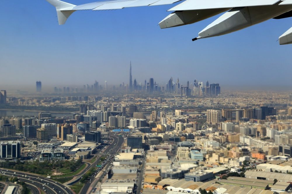 Dubai von oben - Skyline von Dubai in Dubai, Vereinigte Arabische Emirate