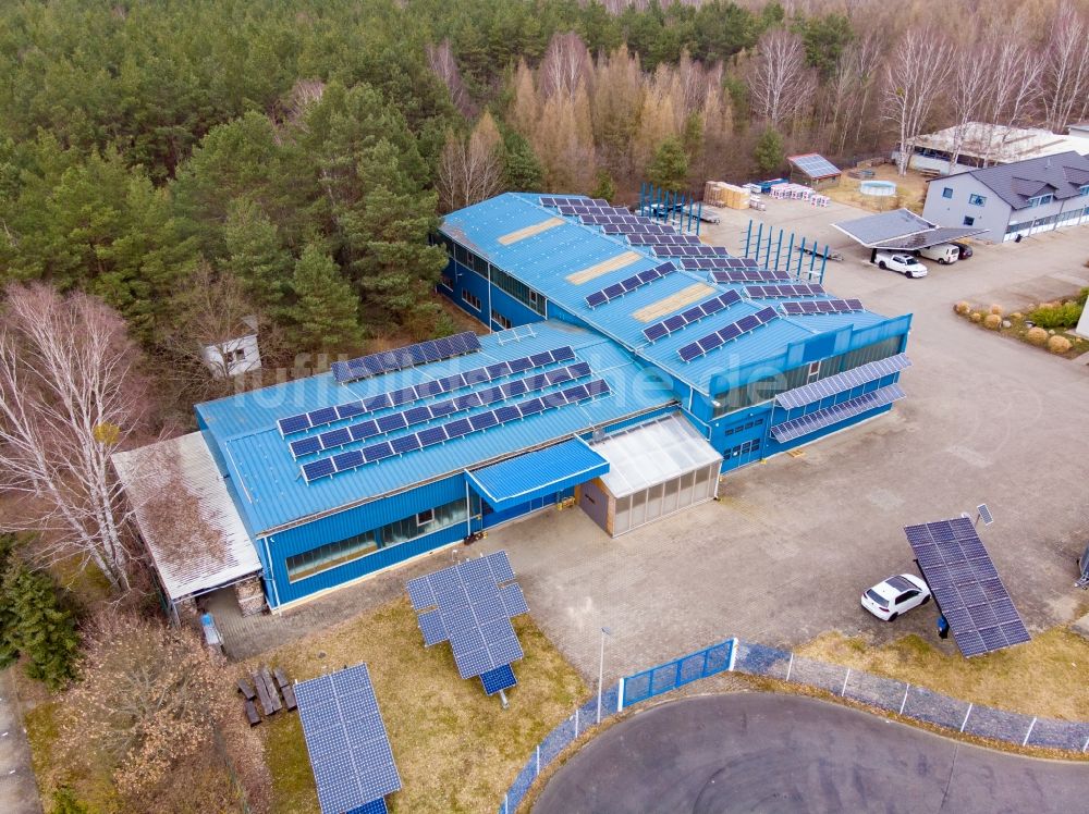 Luftbild Eberswalde - Solaranlagen- Hersteller mp-tec project GmbH in Eberswalde im Bundesland Brandenburg, Deutschland