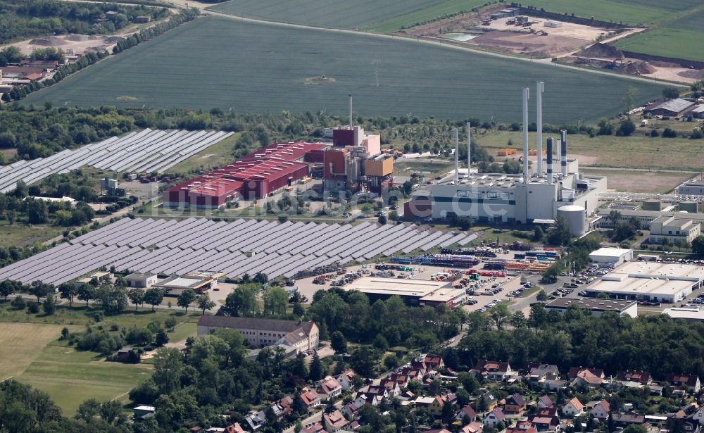 Erfurt von oben - Solarkraftwerk und Photovoltaik- Anlagen entlang der Stotternheimer Straße im Ortsteil Hohenwinden in Erfurt im Bundesland Thüringen, Deutschland