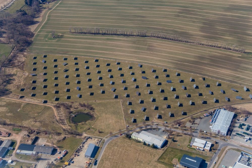 Penig von oben - Solarkraftwerk und Photovoltaik- Anlagen in Penig im Bundesland Sachsen, Deutschland