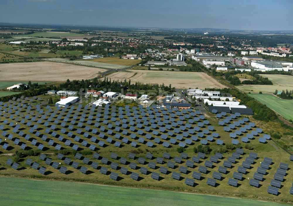 Luftbild Grimma - Solarpark bzw. Solarkraftwerk der Kirchner Solar Group GmbH in Grimma im Bundesland Sachsen