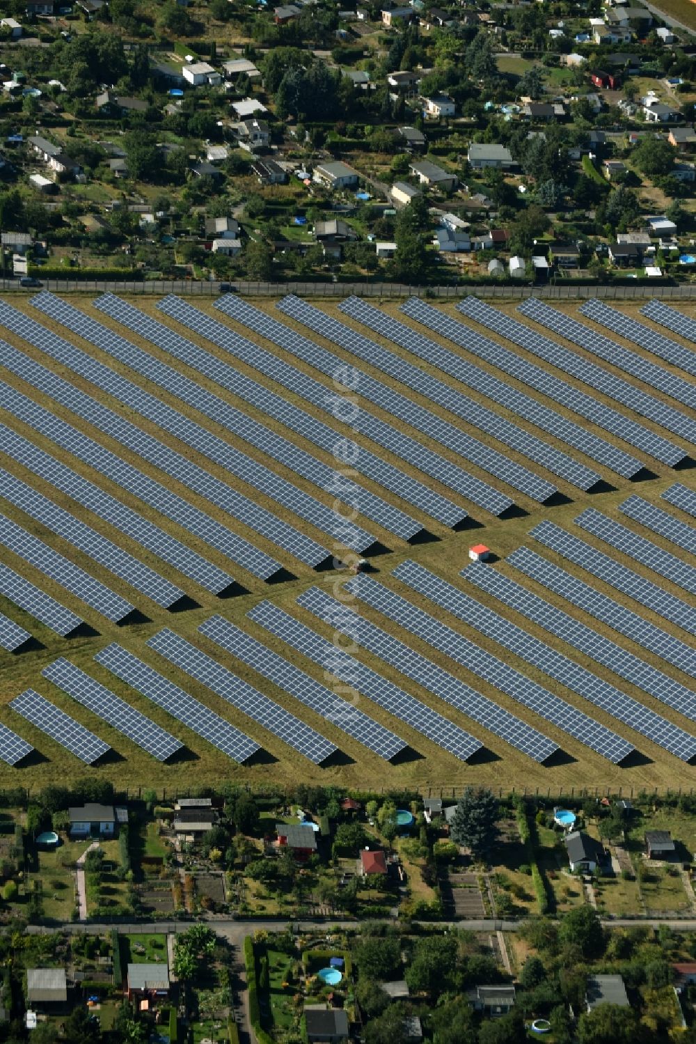 Luftbild Torgau - Solarpark und Photovoltaikanlage an der Warschauer Straße in Torgau im Bundesland Sachsen